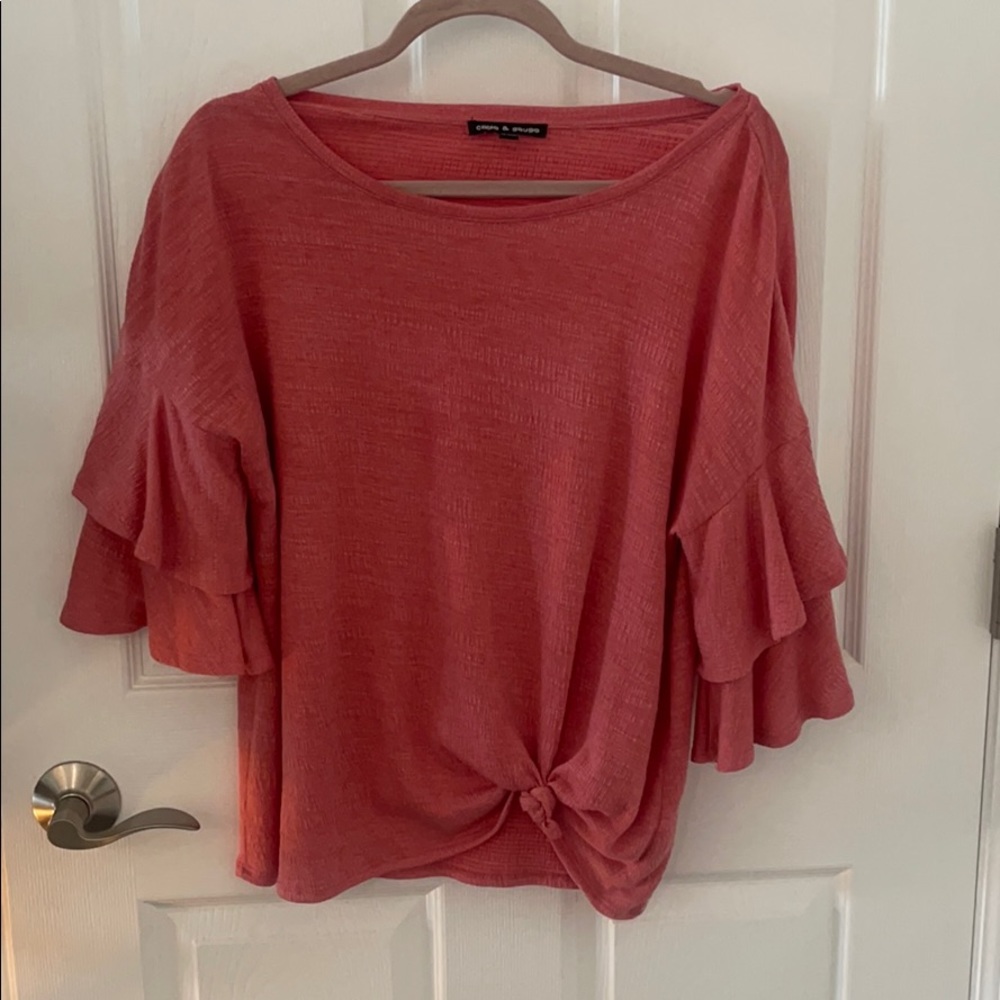 Size L Cable and gauge pink  blouse